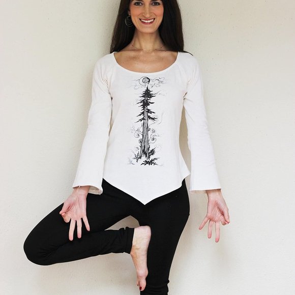 Julia Butterfly hemp yoga shirt by Minawear Hemp - Picture 5 of 6